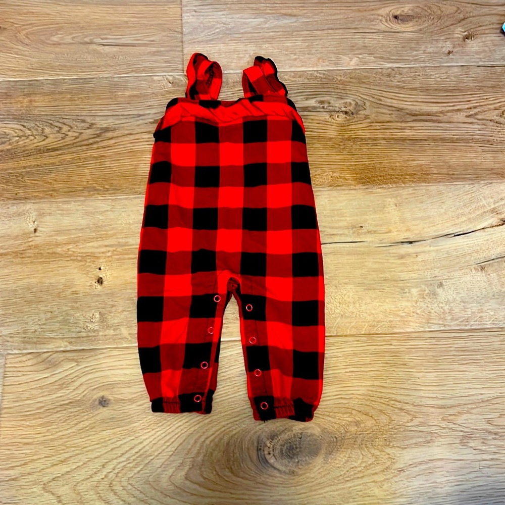 Plaid black and red jumpsuit
